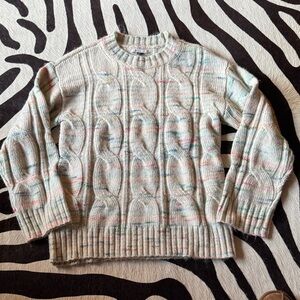 American Eagle Outfitters Multicolor Cable Knit Sweater